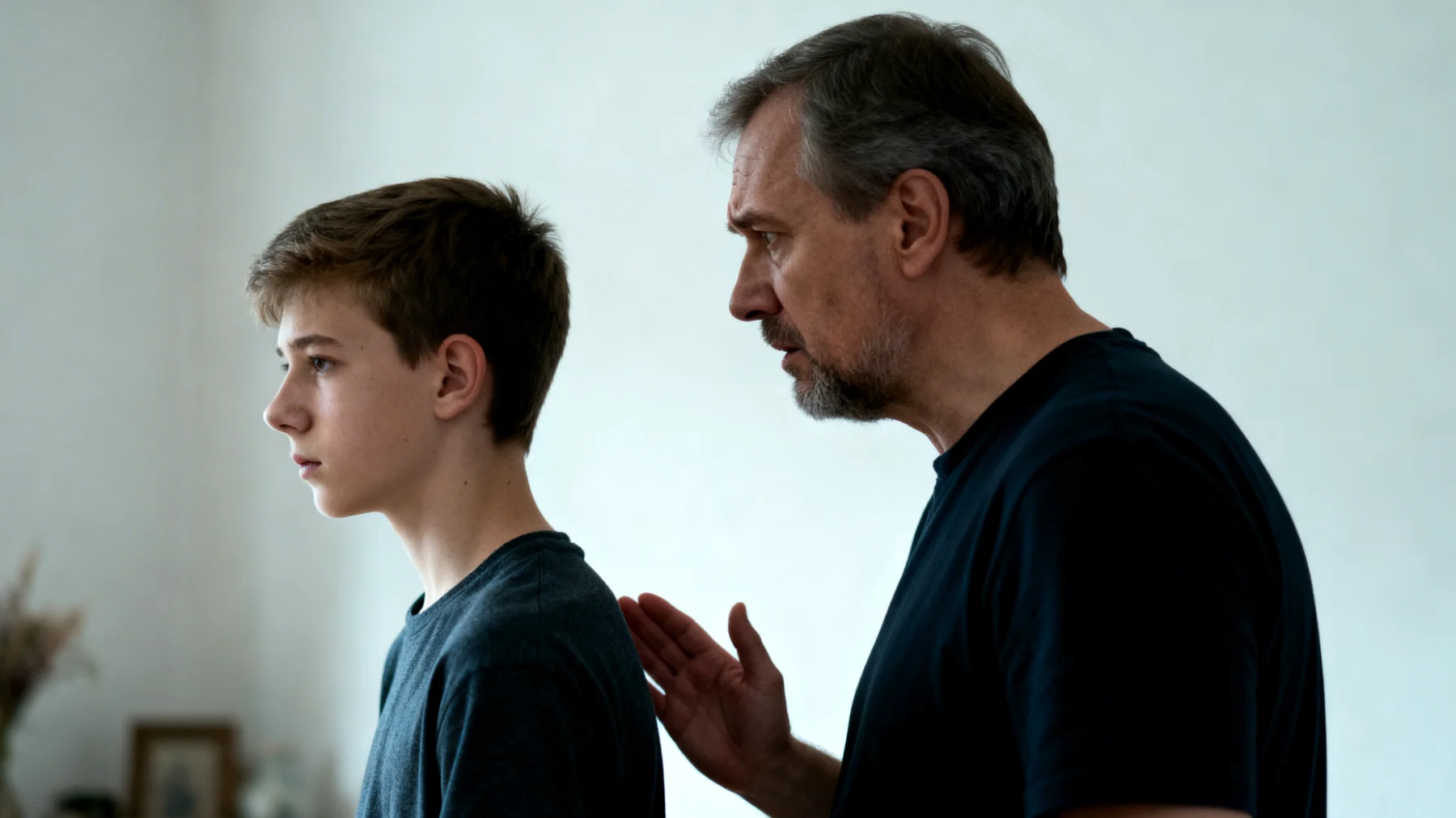 Ojciec odczuwa silny niepokój i lęk związany z przyszłością swojego nastolatka - martwi się o jego wybory edukacyjne, karierę zawodową, relacje społeczne i zdolność do radzenia sobie w dorosłym życiu, co prowadzi do nadmiernej kontroli, ciągłych rad i napięć w relacji"